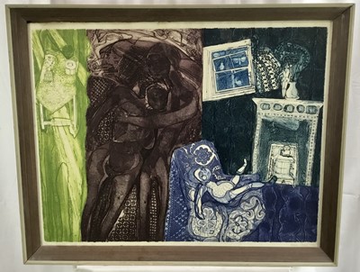 Lot 73 - Susan Stone etching and aquatint - 'Sleep- Between Night and Day', signed, numbered 16/20 and dated ‘60, 70cm x 55cm, in glazed frame