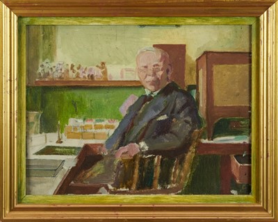 Lot 1211 - *Sir Gerald Kelly (1879-1972) oil on panel - seated gentleman, possibly a self-portrait