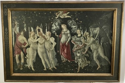 Lot 75 - Print after Botticelli, in decorative glazed frame, 107cm x 76cm overall