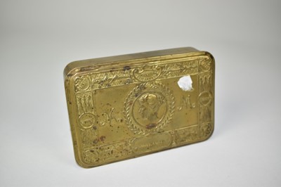 Lot 787 - First World War Princess Mary Christmas Gift tin with later reproduction contents