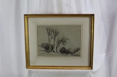 Lot 1008 - Henry Bright (1810-1873) black chalk and pastel, Shrubland Park, initialled and dated 1833, 28cm x 38cm, in glazed gilt frame