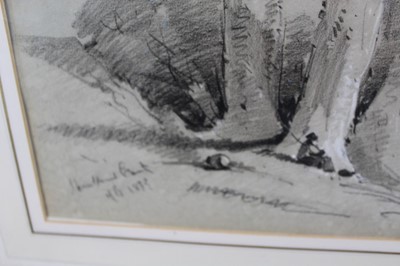 Lot 1008 - Henry Bright (1810-1873) black chalk and pastel, Shrubland Park, initialled and dated 1833, 28cm x 38cm, in glazed gilt frame
