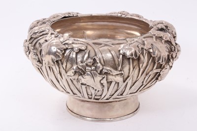 Lot 211 - Late 19th century Japanese silver bowl of typical double skin form