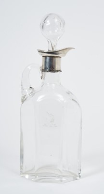 Lot 228 - Edwardian silver mounted cut glass claret jug with engraved armorial crest