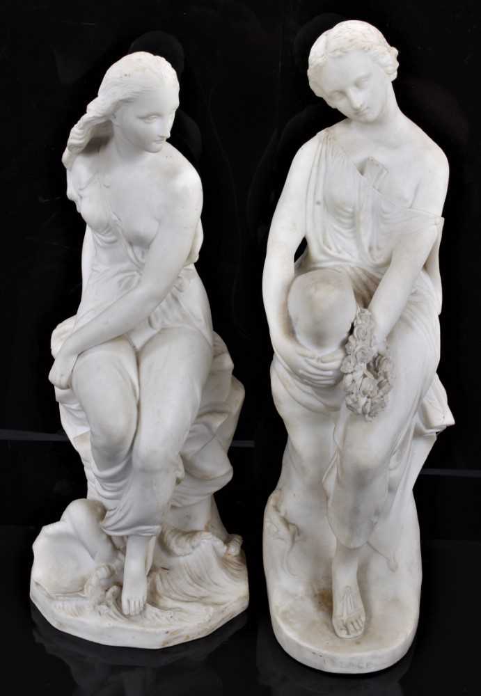 Lot 100 - Two Victorian Parian ware figures