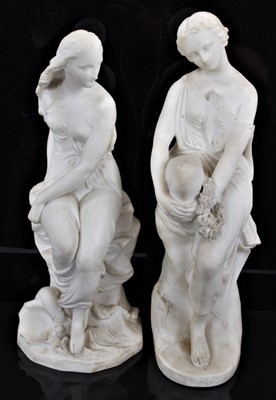 Lot 100 - Two Victorian Parian ware figures
