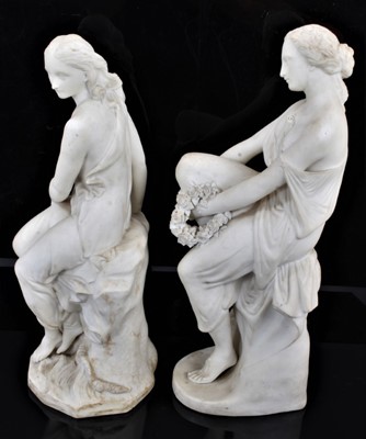Lot 100 - Two Victorian Parian ware figures