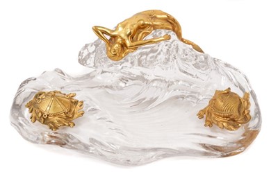 Lot 714 - Fine late 19th/early 20th century ormolu mounted and moulded 
glass desk stand