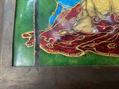 Lot 713 - Manner of Pheobe Anna Traquair  (1852-1936), enamelled plaque, mediaeval figural 
group.