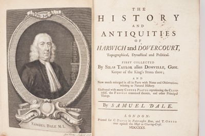 Lot 894 - Samuel Dale: The History and Antiquities of Harwich, published London 1730, engraved frontispiece and twelve further plates, full calf, sympathetically restored