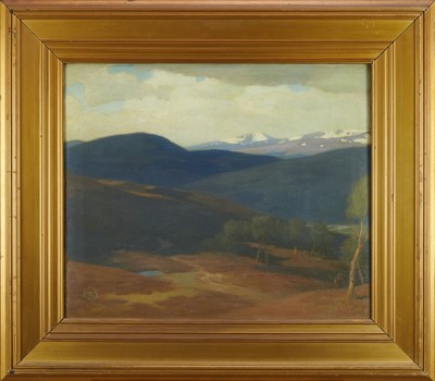 Lot 1234 - James Cadenhead (1858-1927) oil on canvas - mountainous landscape, signed with 
monogram