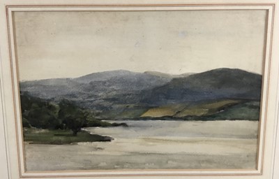 Lot 218 - Peppercorn Early 20th century watercolour - loch scene, 35cm x 24cm in glazed frame