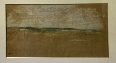 Lot 1294 - Edward Stott (1855-1918) pastel - landscape, initialled in pencil and bearing a gallery stamp, in glazed frame