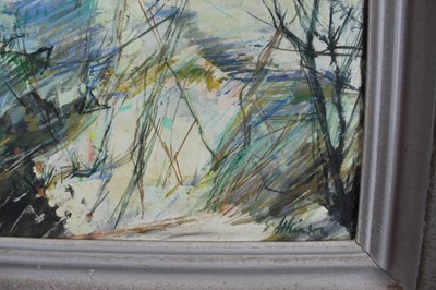 Lot 949 - Anthony Atkinson (1929-2014) oil on canvas - "Winter at Horkesley", signed, 62cm x 51cm, framed