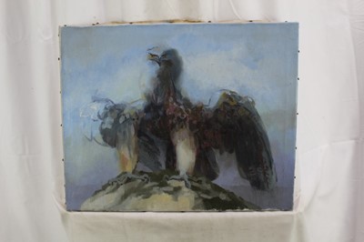 Lot 972 - *Glyn Morgan (1926-2015), oil on canvas, Eagle, 41cm x 51cm, unframed
