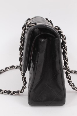 Lot 2051 - Chanel black quilted calfskin leather flap handbag with silver tone hardware