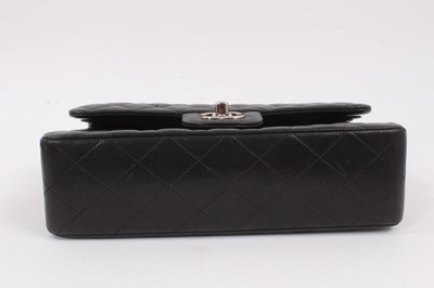 Lot 2051 - Chanel black quilted calfskin leather flap handbag with silver tone hardware