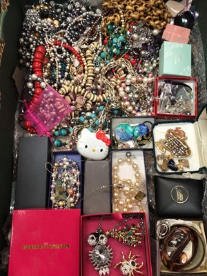 Lot 1037 - Quantity of costume jewellery including various bead necklaces, simulated pearls, earrings, pendants etc