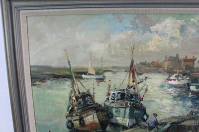 Lot 1047 - Jack Cox (1914-2007) oil on board - Wells Harbour, signed, 50cm x 75cm, framed