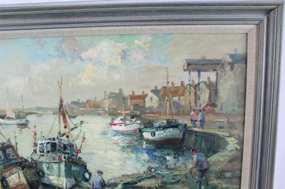 Lot 1047 - Jack Cox (1914-2007) oil on board - Wells Harbour, signed, 50cm x 75cm, framed