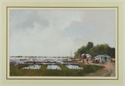 Lot 955 - Roy Perry (1935-1993) oil on paper - The Oyster Beds, signed, in 
glazed frame