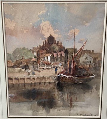 Lot 187 - Louis Burleigh Bruhl (1861-1942) watercolour - Rye Harbour, 
signed, in glazed frame