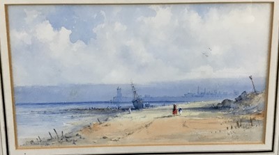 Lot 181 - George James Knox (1810-1897) watercolour - On the Beach, 
South Shields, initialled, in glazed gilt frame