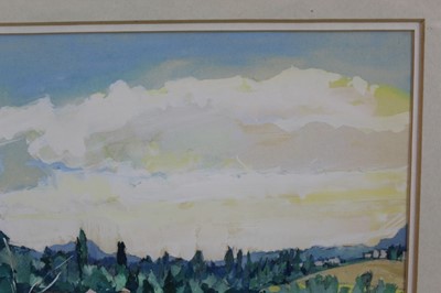 Lot 957 - Anthony Atkinson (1929-2014) gouache - Provençal Landscape near Le Pöet- Célard, signed, in glazed frame