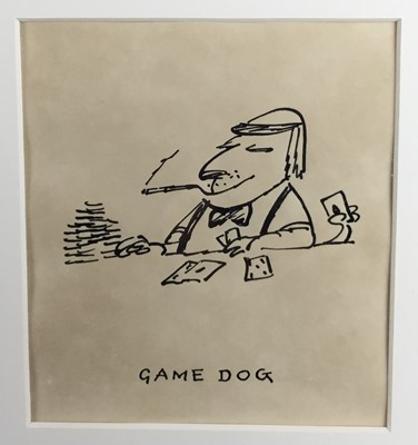 Lot 178 - Bill Belcher (b.1923) pair of pen and ink dog illustrations, in 
glazed frames