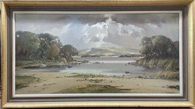Lot 196 - Arthur Wells, 20th century, oil on canvas - Irish Loch, 
signed framed