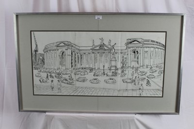 Lot 950 - *Edward Bawden (1903-1989) pen and ink drawing – Bank of Ireland, signed and dated 1963, in glazed frame