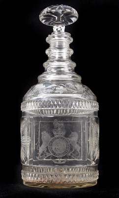 Lot 93 - Rare late Georgian Royal decanter with 1816-1837 engraved Royal Arms