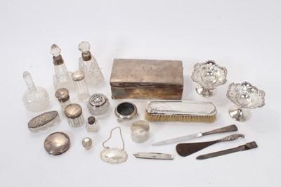 Lot 292 - Selection of miscellaneous silver including cigarette box, .and other items