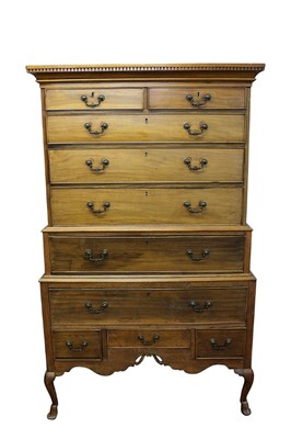 Lot 1354 - George III mahogany chest on stand, possibly Irish