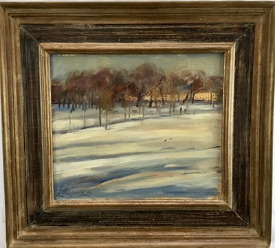Lot 106 - Elizabeth Parsons (b. 1953), oil on canvas, Clapham Common, signed, titled to label verso, 28 x 35cm, framed