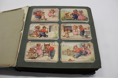 Lot 1413 - Large postcard album containing artist drawn cards, many children's, Bonzo, Fairies, Disney, Attwell ...