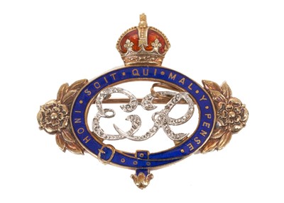 Lot 36 - H.M.Queen Elizabeth The Queen Mother, fine diamond, enamel and gold presentation brooch