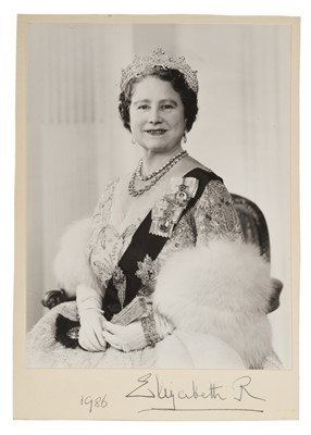 Lot 37 - H.M. Queen Elizabeth The Queen Mother, signed 1986 Presentation portrait photograph