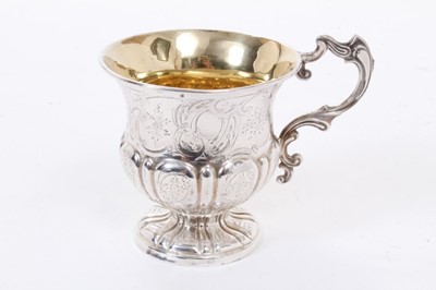 Lot 274 - Late 19th/early 20th century French silver christening cup of baluster form