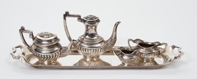 Lot 275 - Contemporary silver miniature tea and coffee set