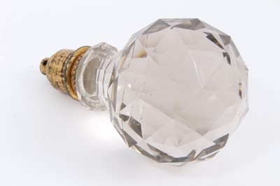 Lot 143 - Victorian facet cut glass newel post handle with gilt metal mount