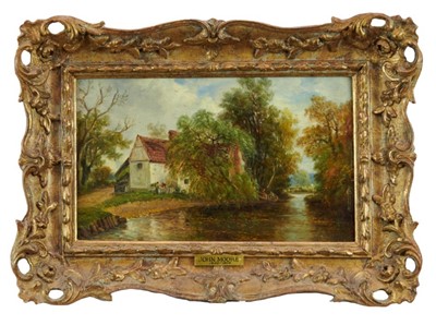 Lot 915 - John Moore of Ipswich (1820-1902) oil on panel - Willy Lott's Cottage, signed, 21.5cm x 33cm, in gilt frame