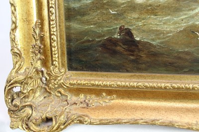 Lot 917 - John Moore of Ipswich (1820-1902) oil on canvas - Off the Suffolk Coast, signed, 25.5cm x 35.5cm, in gilt frame