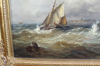 Lot 917 - John Moore of Ipswich (1820-1902) oil on canvas - Off the Suffolk Coast, signed, 25.5cm x 35.5cm, in gilt frame