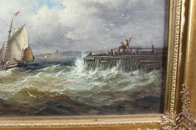 Lot 917 - John Moore of Ipswich (1820-1902) oil on canvas - Off the Suffolk Coast, signed, 25.5cm x 35.5cm, in gilt frame
