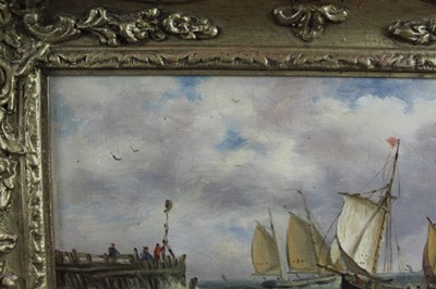Lot 919 - John Moore of Ipswich (1820-1902) oil on board - Off the Coast, signed, 18cm x 25cm, in gilt frame