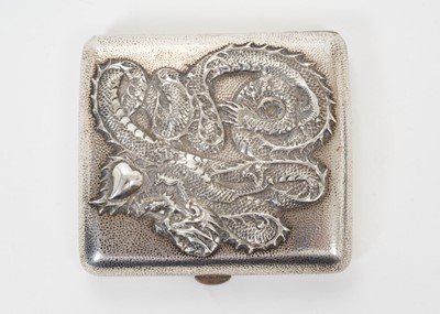 Lot 457 - Late 19th/early 20th century Chinese silver cigarette case of shaped form