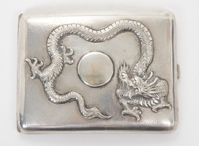 Lot 459 - Late 19th/early 20th century Chinese white metal cigarette case