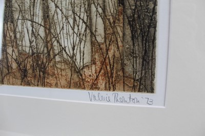 Lot 1021 - *Valerie Thornton (1931-1991) signed limited edition etching and aquatint - St Margaret's, Cley, 37/70, dated '73, 42cm x 54cm, in glazed frame