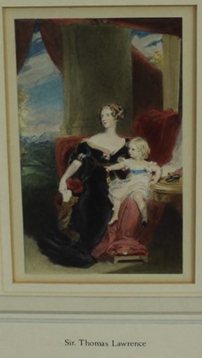 Lot 232 - After Sir Thomas Lawrence (1769-1830), watercolour - portrait of The Duchess of Argyll and The Duchess of Sutherland, 13.5cm x 8.5cm, in glazed frame